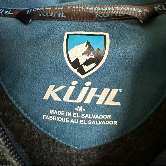 Kuhl Women Medium Chianti Fleece Zip Up Hoodie Jacket Blue Wool Blend Thumbholes - Picture 4 of 6